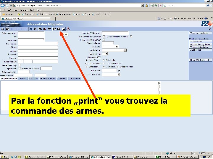 Par la fonction „print“ vous trouvez la commande des armes. 
