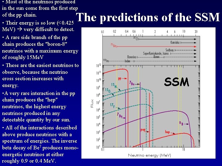  • Most of the neutrinos produced in the sun come from the first