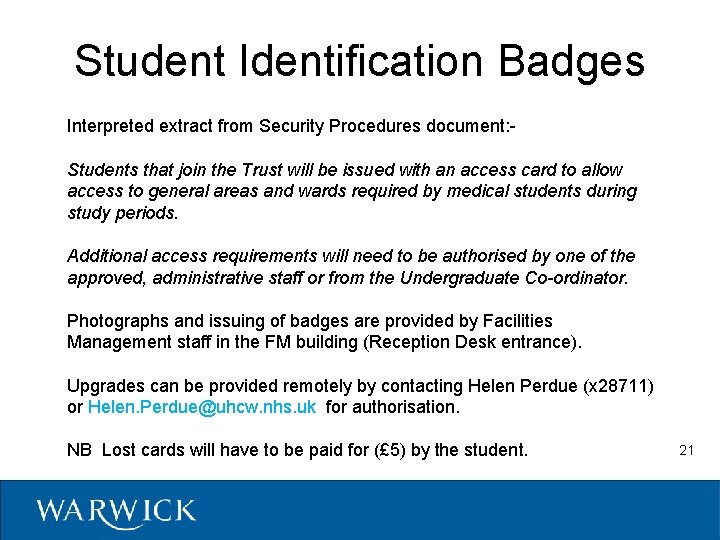 Student Identification Badges Interpreted extract from Security Procedures document: Students that join the Trust