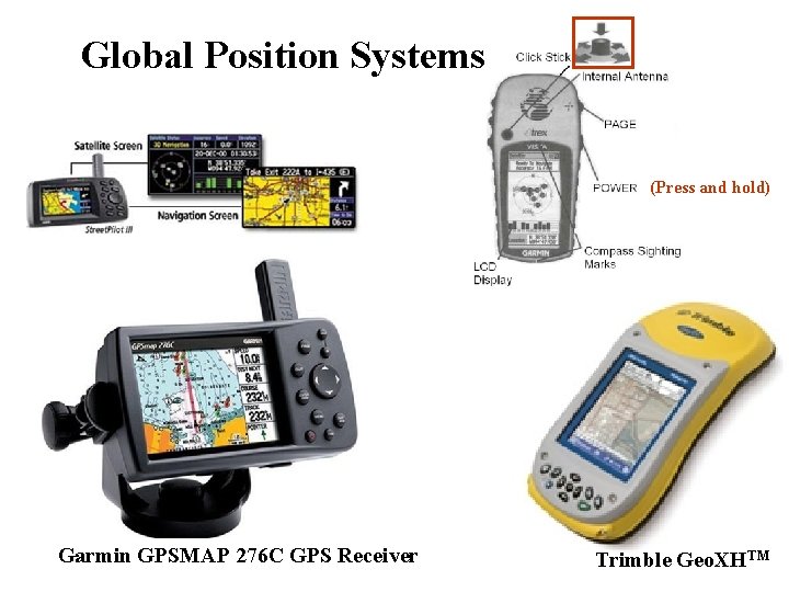 Global Position Systems (Press and hold) Garmin GPSMAP 276 C GPS Receiver Trimble Geo.