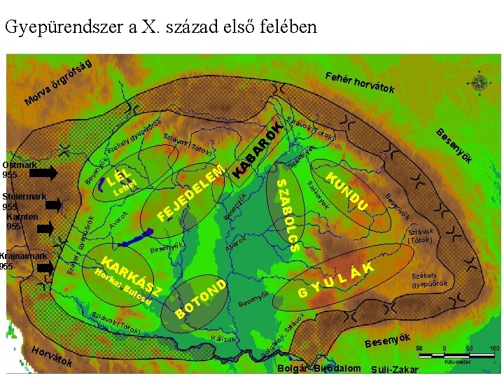 Gyepürendszer a X. század első felében r a rv g őr g sá f