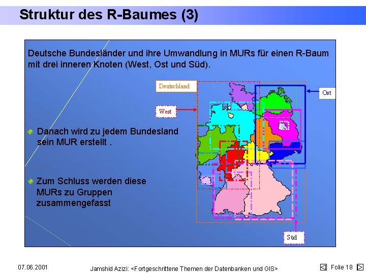 Struktur des R-Baumes (3) Deutsche Bundesländer und ihre Umwandlung in MURs für einen R-Baum