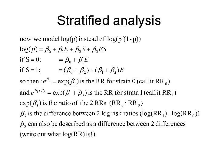 Stratified analysis 