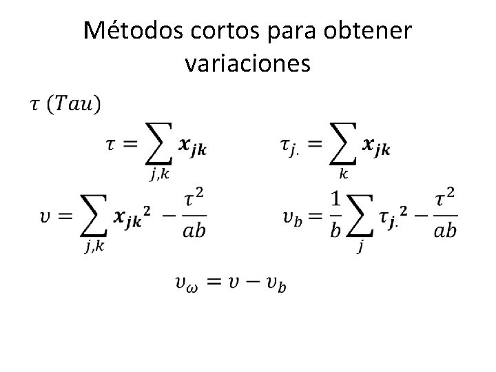 Métodos cortos para obtener variaciones • 