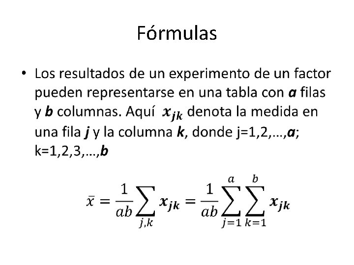 Fórmulas • 