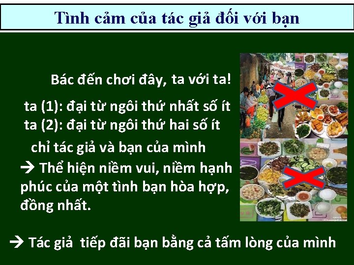 Tình cảm của tác giả đối với bạn Bác đến chơi đây, ta với