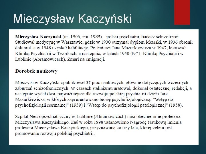 Mieczysław Kaczyński Wikipedia 2013 