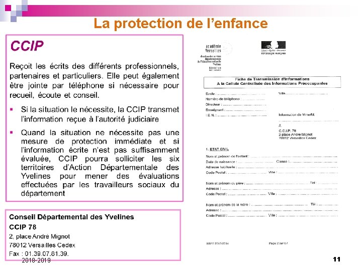 La protection de l’enfance 2018 -2019 11 