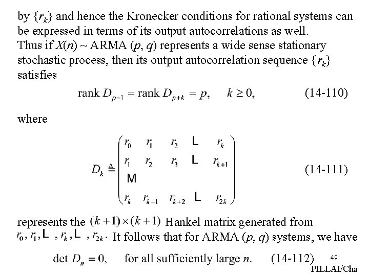 by {rk} and hence the Kronecker conditions for rational systems can be expressed in