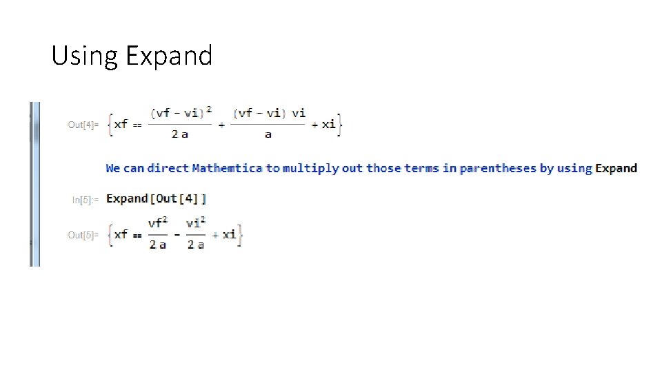 Using Expand 