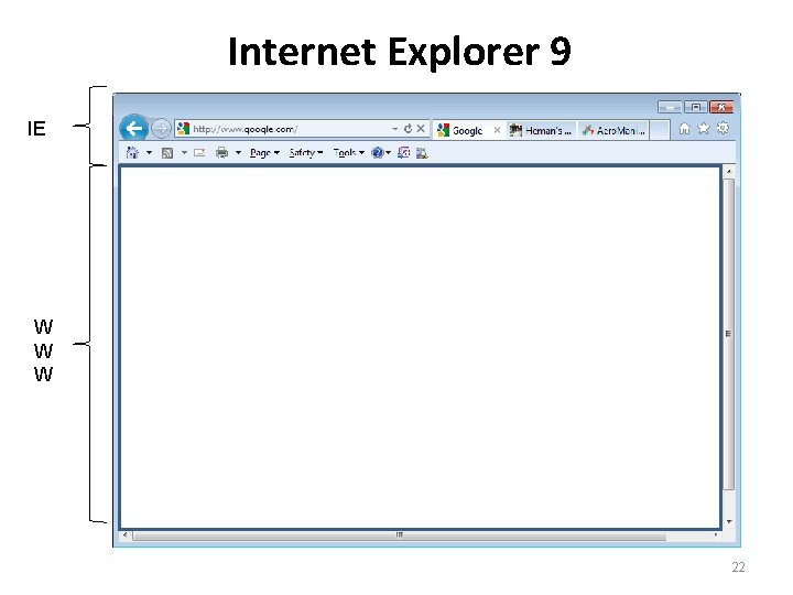 Internet Explorer 9 IE W W W 22 