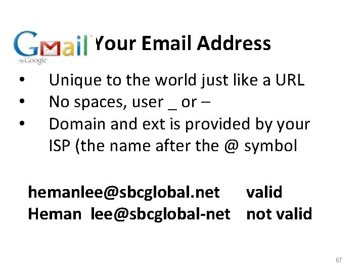 Your Email Address • • • Unique to the world just like a URL