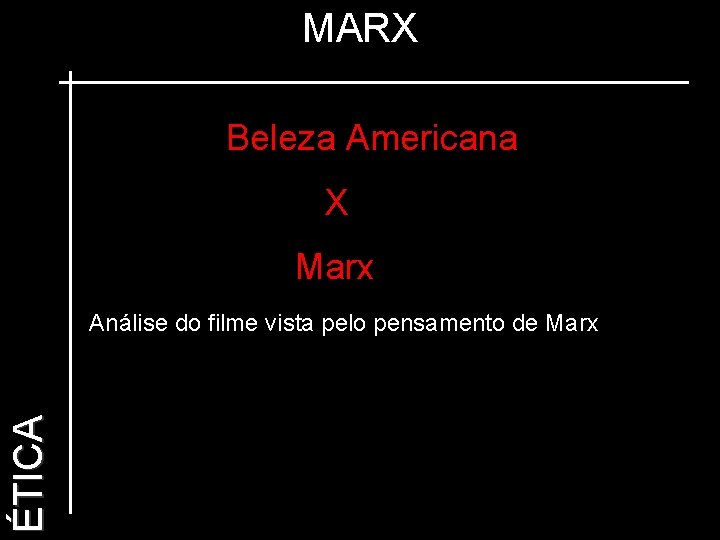 MARX Beleza Americana X Marx ÉTICA Análise do filme vista pelo pensamento de Marx