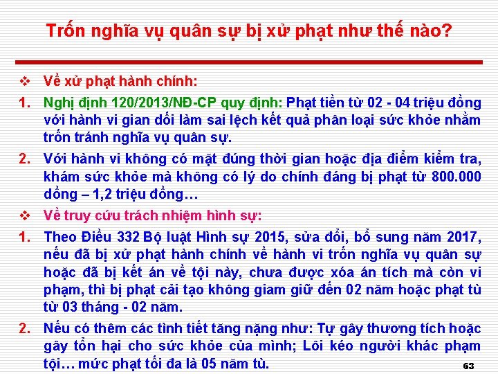 Trốn nghĩa vụ quân sự bị xử phạt như thế nào? v Về xử