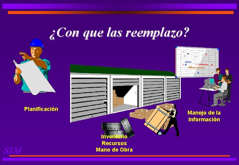 ¿Con que las reemplazo? Planificación SIM Manejo de la Información Inventario Recursos Mano de