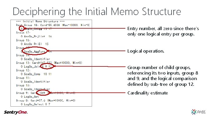 Deciphering the Initial Memo Structure Entry number, all zero since there’s only one logical