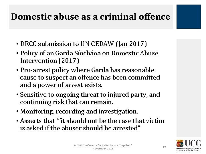 Domestic abuse as a criminal offence • DRCC submission to UN CEDAW (Jan 2017)
