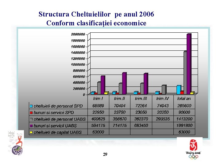 Structura Cheltuielilor pe anul 2006 Conform clasificaţiei economice 29 