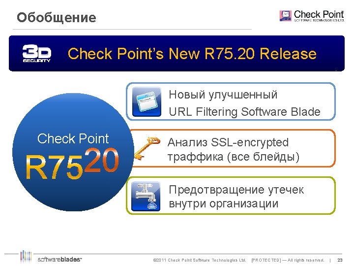 Обобщение Check Point’s New R 75. 20 Release Новый улучшенный URL Filtering Software Blade