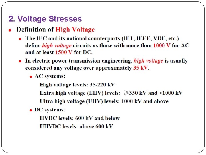 2. Voltage Stresses 