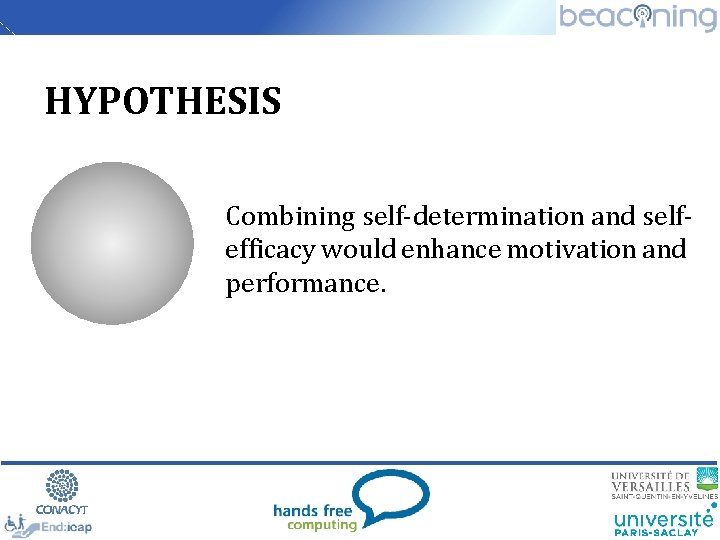 HYPOTHESIS Combining self-determination and selfefficacy would enhance motivation and performance. 