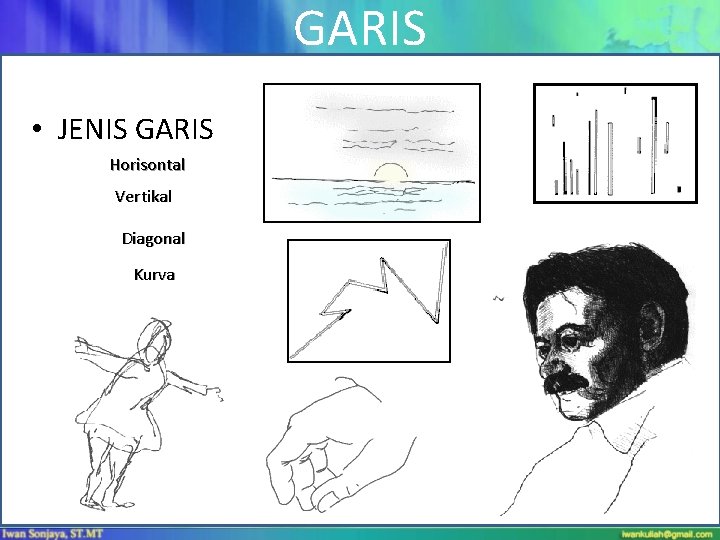 GARIS • JENIS GARIS Horisontal Vertikal Diagonal Kurva 