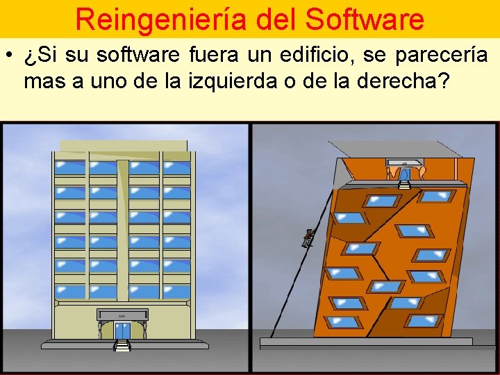 Reingeniería del Software • ¿Si su software fuera un edificio, se parecería mas a
