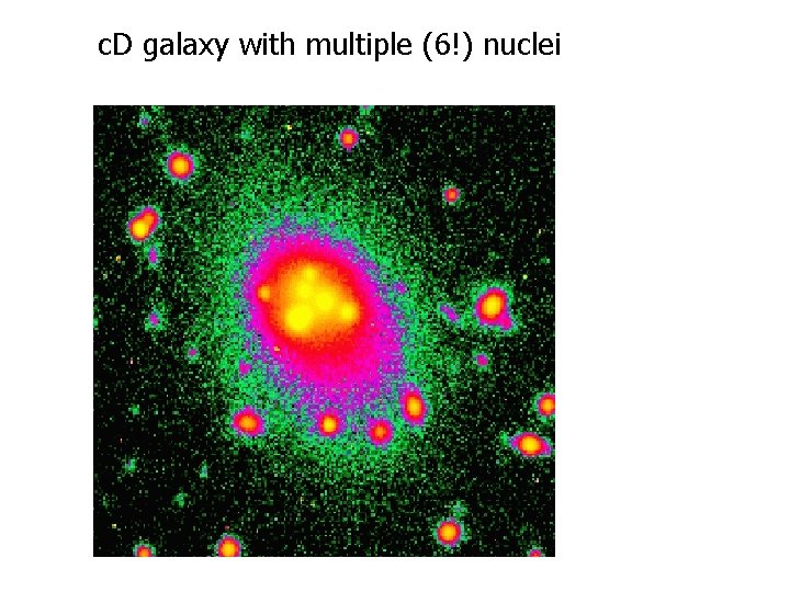 c. D galaxy with multiple (6!) nuclei 