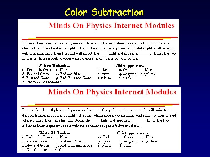 Color Subtraction 