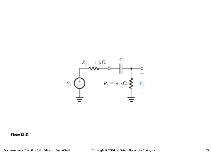 Figure E 1. 23 Microelectronic Circuits - Fifth Edition Sedra/Smith Copyright 2004 by Oxford