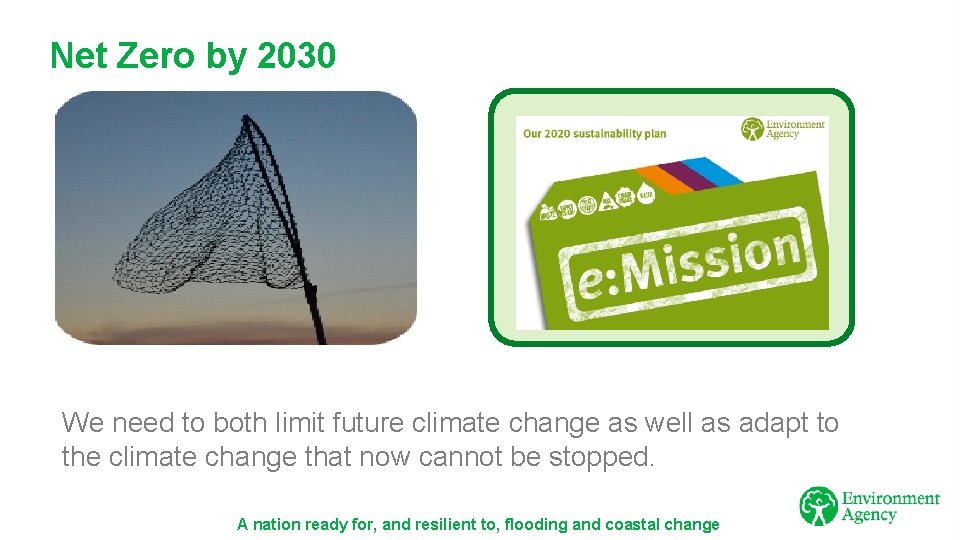Net Zero by 2030 We need to both limit future climate change as well