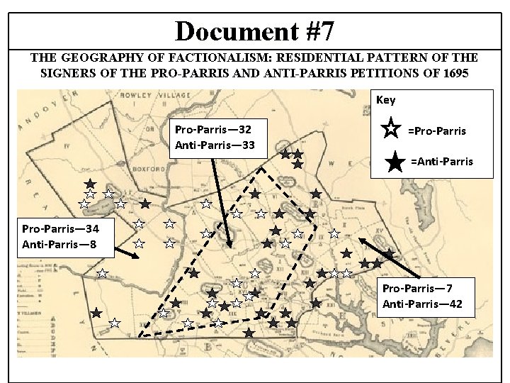 Document #7 THE GEOGRAPHY OF FACTIONALISM: RESIDENTIAL PATTERN OF THE SIGNERS OF THE PRO-PARRIS