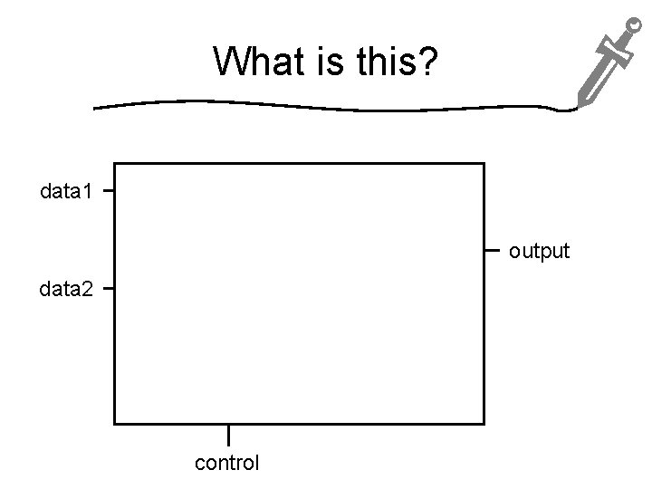 What is this? data 1 output data 2 control 