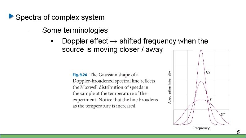 Spectra of complex system – Some terminologies • Doppler effect → shifted frequency when