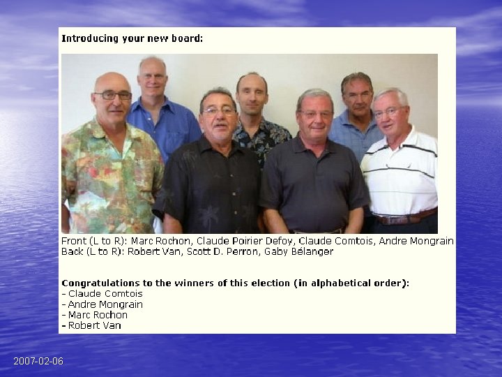 ELECTION 2007 -02 -06 