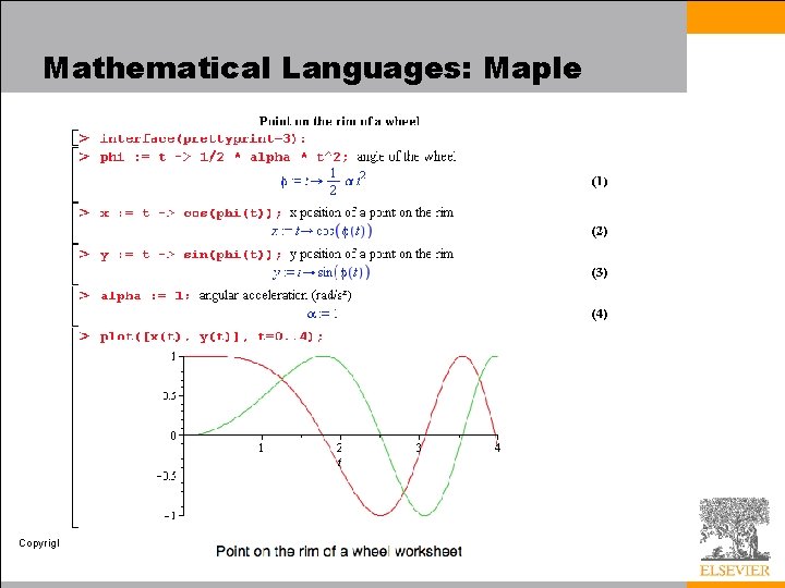 Mathematical Languages: Maple Copyright © 2009 Elsevier 