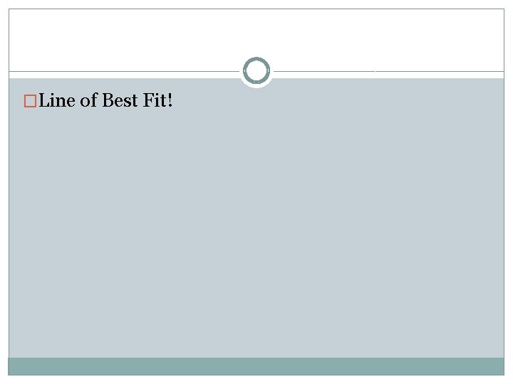 �Line of Best Fit! 