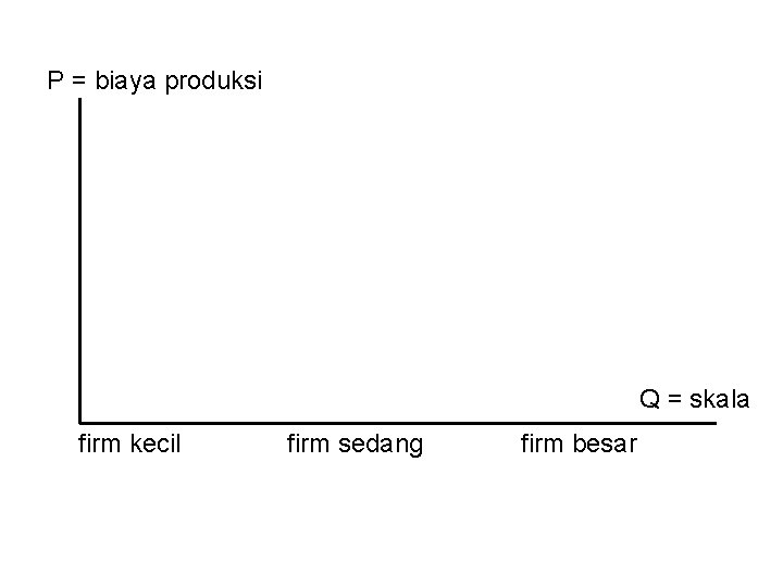 P = biaya produksi Q = skala firm kecil firm sedang firm besar 