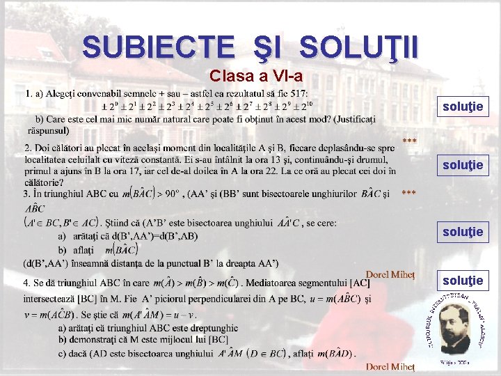 SUBIECTE ŞI SOLUŢII Clasa a VI-a soluţie 