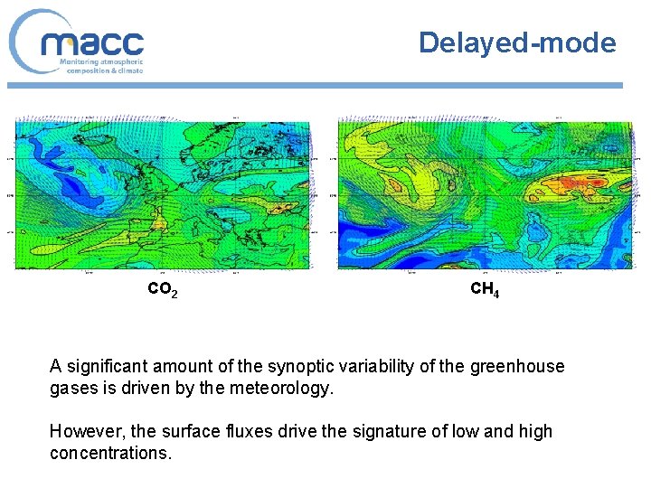 Delayed-mode CO 2 CH 4 A significant amount of the synoptic variability of the