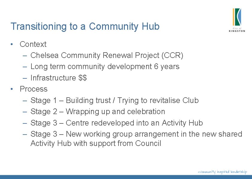 Revitalising Failing Clubs Changing to a Community Hub