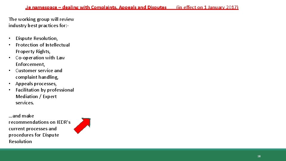 . ie namespace – dealing with Complaints, Appeals and Disputes (in effect on 1