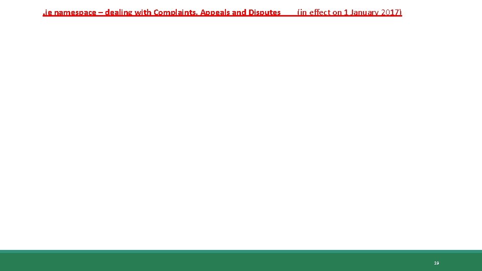 . ie namespace – dealing with Complaints, Appeals and Disputes (in effect on 1