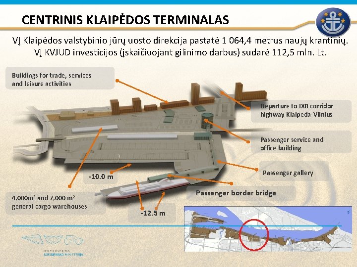 CENTRINIS KLAIPĖDOS TERMINALAS VĮ Klaipėdos valstybinio jūrų uosto direkcija pastatė 1 064, 4 metrus
