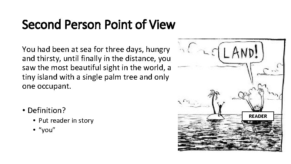 Second Person Point of View You had been at sea for three days, hungry