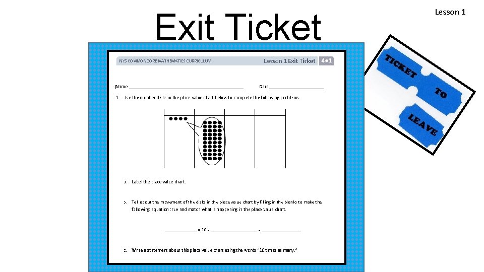 Exit Ticket Lesson 1 