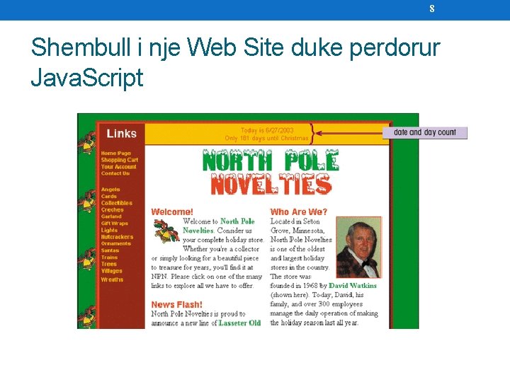 8 Shembull i nje Web Site duke perdorur Java. Script 