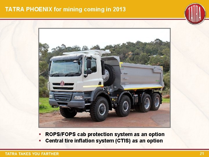 TATRA PHOENIX for mining coming in 2013 § ROPS/FOPS cab protection system as an