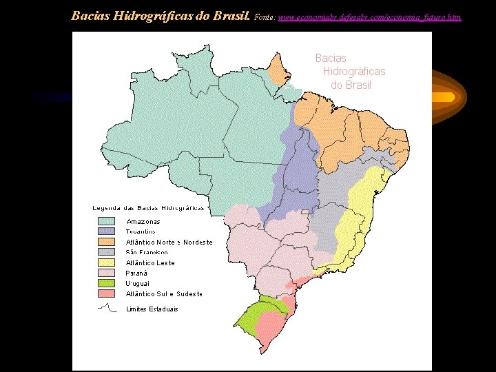 Bacias Hidrográficas do Brasil. Fonte: www. economiabr. defesabr. com/economia_futuro. htm 