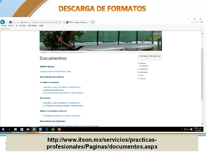 http: //www. itson. mx/servicios/practicasprofesionales/Paginas/documentos. aspx 